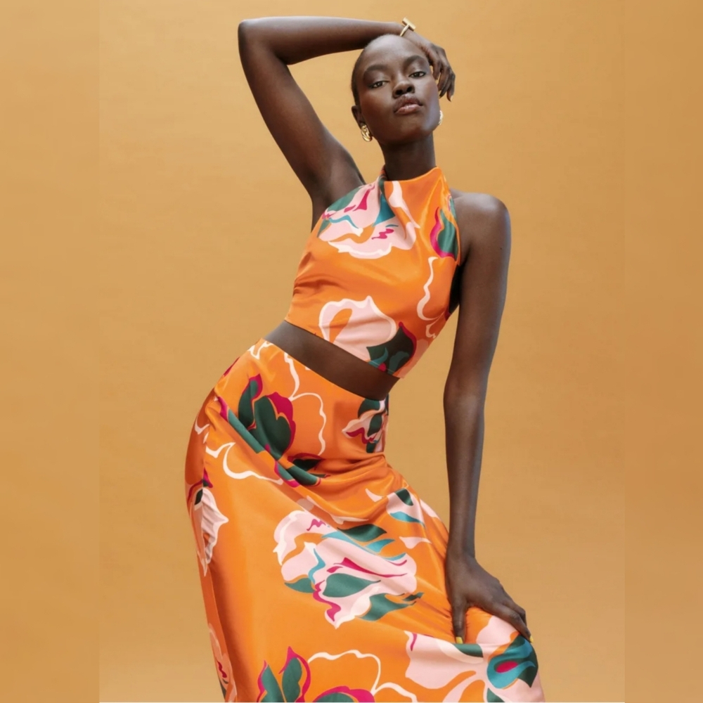 Reformation Silk Skirt Set